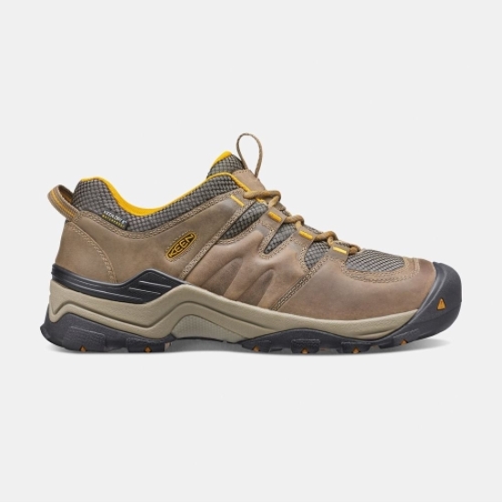 Keen Gypsum II Waterproof Men's Hiking Shoes Brown Yellow | 60819KMRU