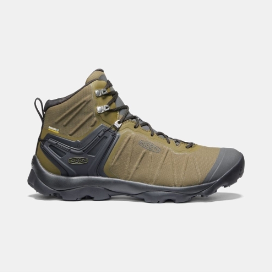 Keen Venture Mid Waterproof Men's Hiking Boots Olive Black | 34091IXWE