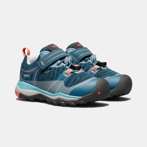 Keen Terradora Waterproof Low Kids' Hiking Shoes Blue Coral | 30826FRTL